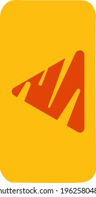 Phone cover design, red triangle on yellow background