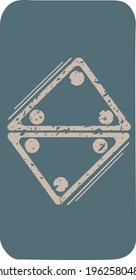 Phone cover design, triangles and circles with scuffs on a gray background
