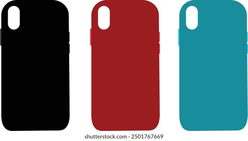 Phone cover shape, vector illustration, green,red and black