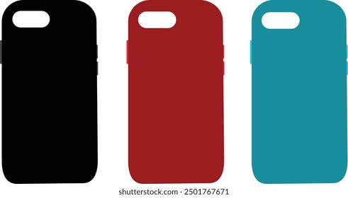 Phone cover shape, vector illustration, green,red and black