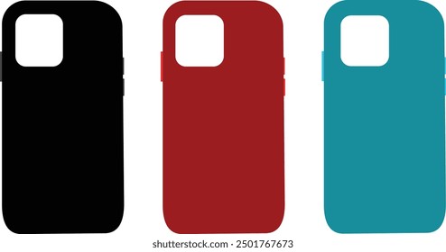 Forma de la cubierta del teléfono, Ilustración vectorial, verde, rojo y negro