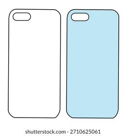 Phone cover vector design mockup template technical flat drawing.