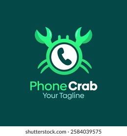 Phone Crab Logo Design Template. Good for Business, Agency, Community and Organization