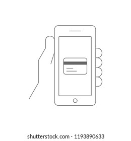 Phone and credit card icon, vector illustration