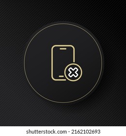 Phone with cross line icon. Close, decline, ban, reject, user, application. Technology concept. Vector line icon for Business and Advertising.
