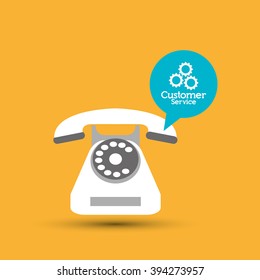 phone and customer service icon design