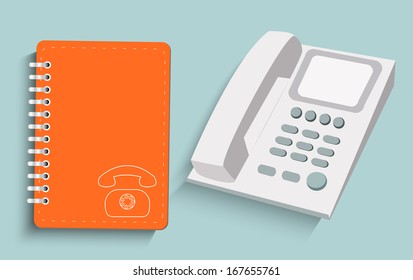 Phone and daily flat design