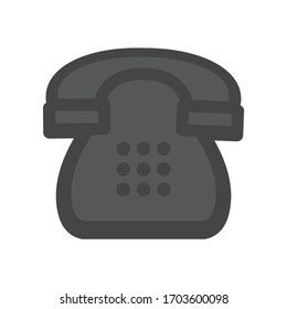 Icono de vector de color oscuro del teléfono