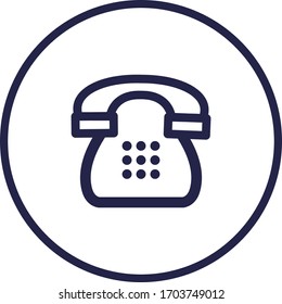 Icono de línea vectorial de color oscuro del teléfono