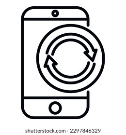 Phone data backup icon outline vector. Computer storage. Server network