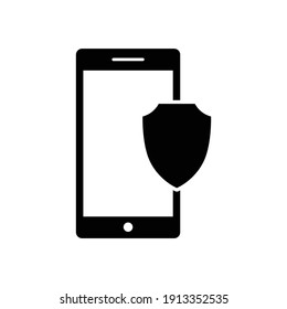 phone data protecting icon, symbol.  Online security icon vector