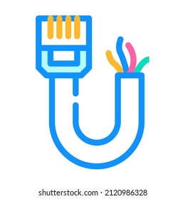 phone and data wire color icon vector. phone and data wire sign. isolated symbol illustration