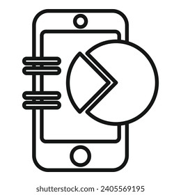 Telefonische Datenbank Rechnungssymbol Umriss Vektor. Elektronische Arbeit. Anwendungsüberprüfung