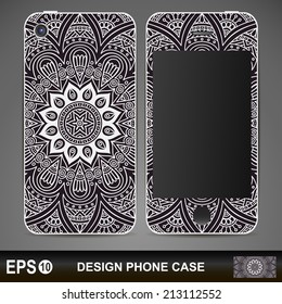 Phone design cover. Vector background.Vintage decorative elements. Hand drawn background. Islam, Arabic, Indian, ottoman motifs.
