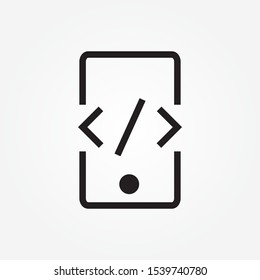 phone developer sign line icon