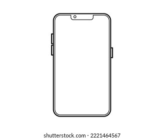 ilustración de dispositivo de teléfono vector blanco y negro