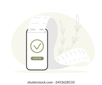 Phone device with long paper bill. Application to control expense accounting