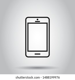 Phone device sign icon in flat style. Smartphone vector illustration on isolated background. Telephone business concept.