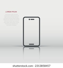 Phone device sign icon in flat style. Smartphone vector illustration on white isolated background. Telephone business concept.