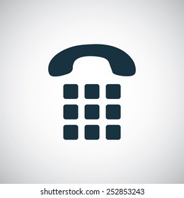 phone dial icon, on white background 