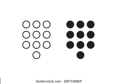 Phone dial icon. Smartphone number pad element. Mobile screen keypad interface in vector flat style.