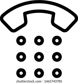 Phone dial layout with keypad and hand receiver