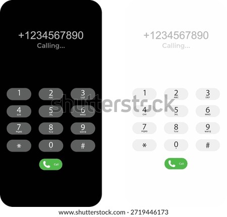 Phone Dialer Interface Icons. Number pad graphic design. Mobile call buttons symbols. Communication and app software signs
