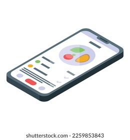 Icono de aplicación de dieta por teléfono vector isométrico. Deporte de fitness. Plan de vigilancia