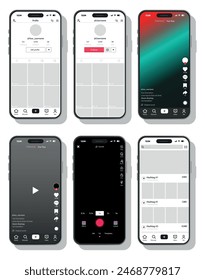 Phone with different backgrounds. Vector illustraton.