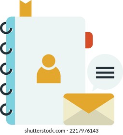 phone directory illustration in minimal style isolated on background