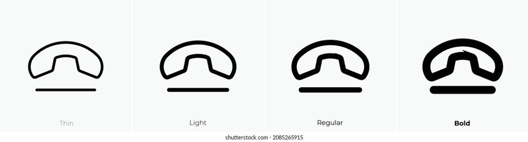 phone disconnect icon. Thin, Light Regular And Bold style design isolated on white background
