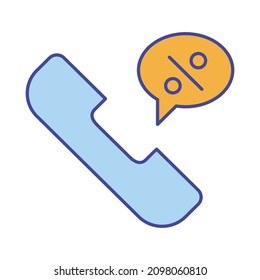 Phone Discount offer Isolated Vector icon which can easily modify or edit