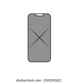 phone display broken vector, the touchscreen is not working, display cracked vector