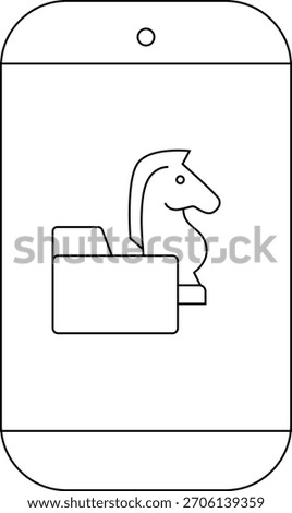 A phone displaying a folder with a chess knight icon