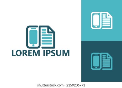 Phone document logo template design vector