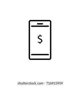 Phone with Dollar icon on the white background