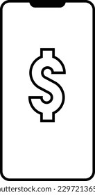 phone dollar money cash coin Outline