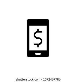 Phone, dollar, money vector icon. Simple element illustration from UI concept.  Mobile concept vector illustration. Phone, dollar, money vector icon
