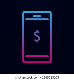 Phone with dollar nolan icon. Simple thin line, outline vector of finance icons for ui and ux, website or mobile application