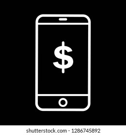 Phone with dollar outline icon