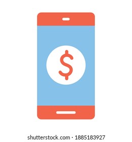 phone with dollar symbol in the middle of it vector illustration design