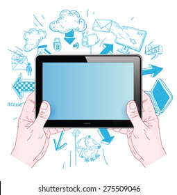  phone doodle set. Hand-drawn vector illustration.