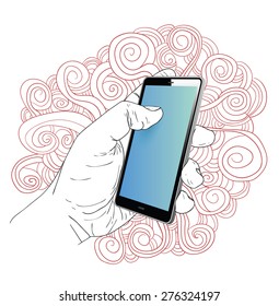  phone doodle set. Hand-drawn vector illustration.