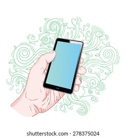  phone doodle set. Hand-drawn vector illustration.