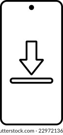 phone download arrow down install Outline