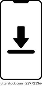 phone download arrow install down Outline
