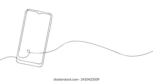 A phone drawing in one line. Smartphone vector icon.