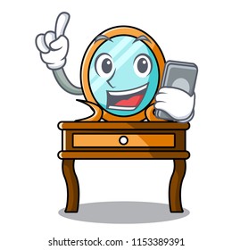 With phone dressing table character cartoon