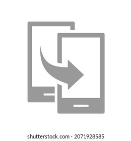 Teléfono duplicado. Compartir Smartphone. Vector de ilustración