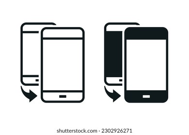 Phone duplicate. Smartphone sharing icon. Illustration vector